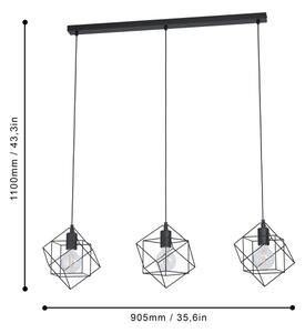 Eglo 43361 - Lampadario a sospensione con filo STRAITON 3xE27/60W/230V