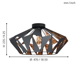 Eglo 43399 - Plafoniera CARLTON 6 1xE27/60W/230V