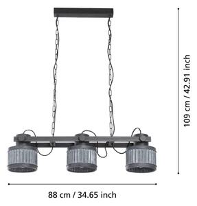 Eglo 43447 - Lampadario a catena TURROCK 3xE27/28W/230V