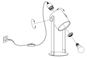 Eglo 43428 - Lampada da tavolo HORNWOOD 1 1xE27/28W/230V