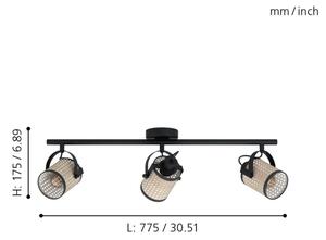 Eglo 43495 - Luce Spot RUSCOMB 3xE27/10W/230V