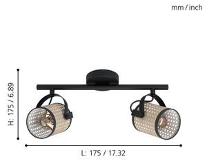 Eglo 43494 - Luce Spot RUSCOMB 2xE27/10W/230V