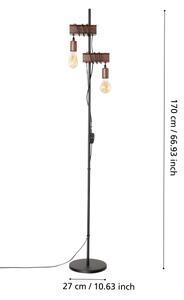 Eglo 43526 - Lampada con piedistallo TOWNSHEND 2xE27/10W/230V