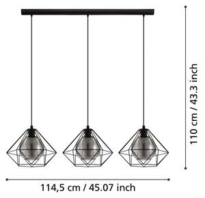 Eglo 43483 - Lampadario a sospensione con filo VERNHAM 3xE27/40W/230V