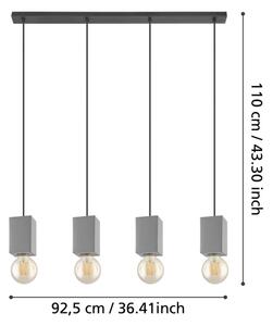 Eglo 43598 - Lampadario su corda PRESTWICK 4xE27/40W/230V