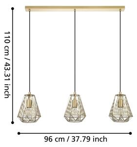 Eglo 43695 - Lampadario su corda STYPE 1xE27/40W/230V oro