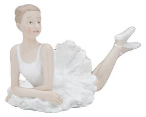 Ballerina Dicy Sdraiata 12x7,5x11 cm in Resina Bianco