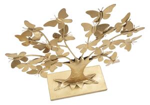 Albero della Vita con Farfalle Glam 31x8x30 cm in Ferro Oro