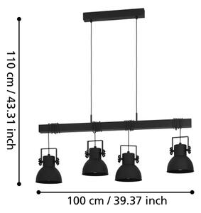 Eglo 43726 - Lampadario a sospensione con filo SHIREBROOK 4xE27/40W/230V
