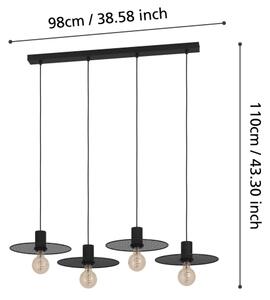 Eglo 43732 - Lampadario a sospensione con filo IKESTON 4xE27/40W/230V
