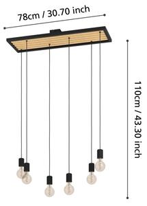 Eglo 43725 - Lampadario a sospensione con filo CONSETT 6xE27/40W/230V