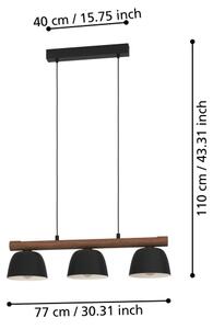 Eglo 43739 - Lampadario a sospensione con filo SHERBURN 3xE27/40W/230V