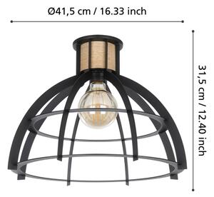Eglo 43768 - Plafoniera STILLINGTON 1xE27/40W/230V nero