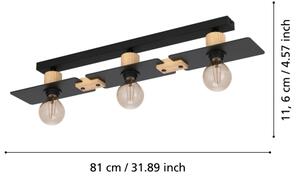 Eglo 43751 - Plafoniera BRAMERTON 3xE27/40W/230V