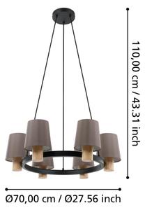 Eglo 43781 - Lampadario a sospensione con filo EDALE 6xE27/40W/230V