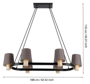 Eglo 43782 - Lampadario a sospensione con filo EDALE 6xE27/40W/230V