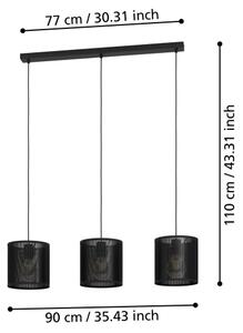 Eglo 43796 - Lampadario a sospensione con filo MANBY 3xE27/40W/230V
