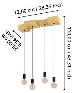 Eglo 43799 - Lampadario a sospensione con filo HALKIN 4xE27/40W/230V