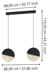 Eglo 43812 - Lampadario a sospensione con filo MUMBLES 2xE27/40W/230V