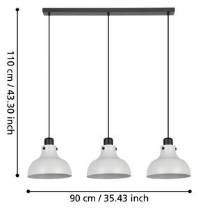 Eglo 43826 - Lampadario a sospensione con filo MATLOCK 3xE27/40W/230V