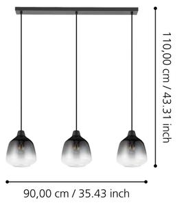 Eglo 43822 - Lampadario a sospensione con filo SEDBERGH 3xE27/40W/230V