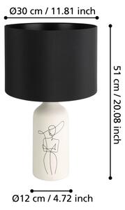 Eglo 43824 - Lampada da tavolo VINOZA 1xE27/40W/230V nero/bianco