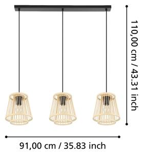 Eglo 43853 - Lampadario a sospensione con filo HYKEHAM 3xE27/40W/230V