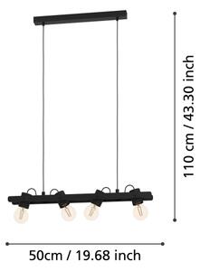 Eglo 43848 - Lampadario a sospensione con filo PLIMSOLL 4xE27/15W/230V