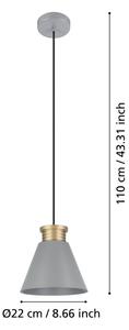 Eglo 43838 - Lampadario a sospensione con filo TWICKEN 1xE27/40W/230V