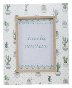 Cornice Cactus 22x1x27 cm MDF e Vetro Verde