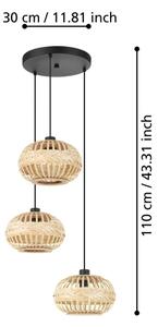 Eglo 43864 - Lampadario a sospensione con filo AMSFIELD 3xE27/40W/230V diametro 48 cm