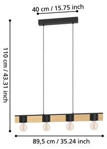 Eglo 43902 - Lampadario a sospensione con filo BAILRIGG 4xE27/40W/230V