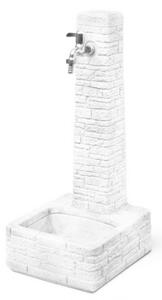 Fontana Da Giardino Effetto Pietra In Cemento Clanezzo 28x31x65 Bianco KAM - KAM