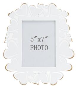 Cornice Heart 25x14,5x27,7 cm in Ferro e Vetro Bianco e Oro