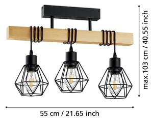 Eglo 44074 - Lampadario a plafone TOWNSHEND 3xE27/60W/230V