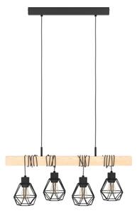 Eglo 44075 - Lampadario sospeso a cavo TOWNSHEND 4xE27/60W/230V