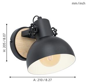Eglo 44057 - Applique da parete LUBENHAM 1xE27/28W/230V