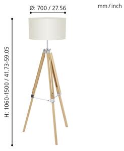 Eglo 44114 - Lampada da terra LANTADA 1xE27/60W/230V