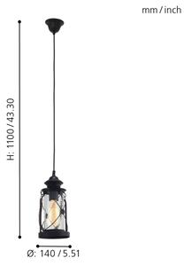 Eglo 49213 - Lampadario BRADFORD 1xE27/60W/230V