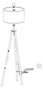 Eglo 49156 - Lampada da terra BIDFORD 1xE27/60W/230V