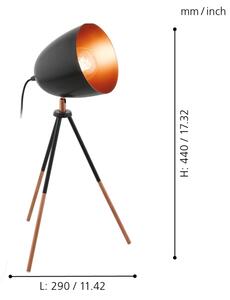Eglo 49385 - Lampada da tavolo CHESTER 1xE27/60W/230V