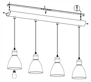 Eglo 49466 - Lampadario PRIDDY 4xE27/60W/230V