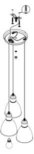 Eglo 49465 - Lampadario PRIDDY 3xE27/60W/230V