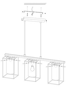 Eglo 49496 - Lampadario LONCINO 3xE27/60W/230V