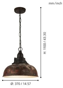 Eglo 49819 - Lampadario a sospensione con catena GRANTHAM 1 1xE27/60W
