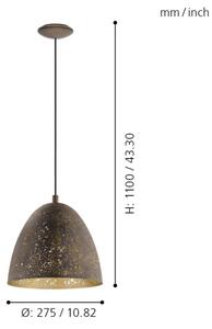 Eglo 49814 - Lampada a sospensione SAFI 1xE27/60W