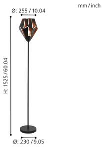Eglo 49994 - Lampada da terra CARLTON 1 1xE27/60W/230V