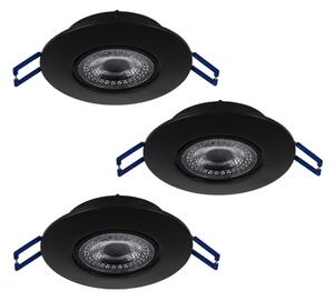 Eglo 75765 - SET 3x Lampada LED da incasso ZUJAR LED/3,4W/230V nero