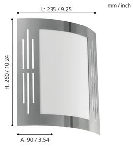 EGLO 82309 - Lampada a muro esterna CITY 1xE27/15W/230V IP44