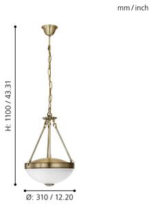 Eglo 82747 - Lampadario a sospensione con catena SAVOY 2xE27/60W/230V bronzo